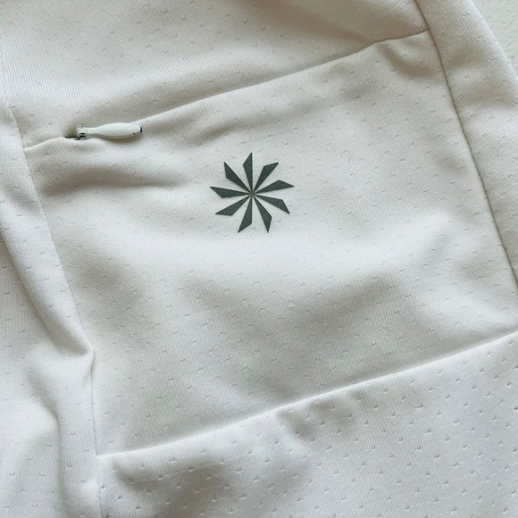 Athleta Womens Chase Athletic Skort size L White Floral Zip Pocket Stretchy - Picture 4 of 7